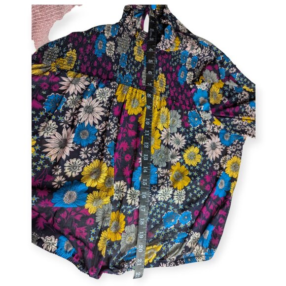 NWT Scoop Ruffled Colorful Floral Print Long Sleeve Blouse Size XL - Picture 15 of 16